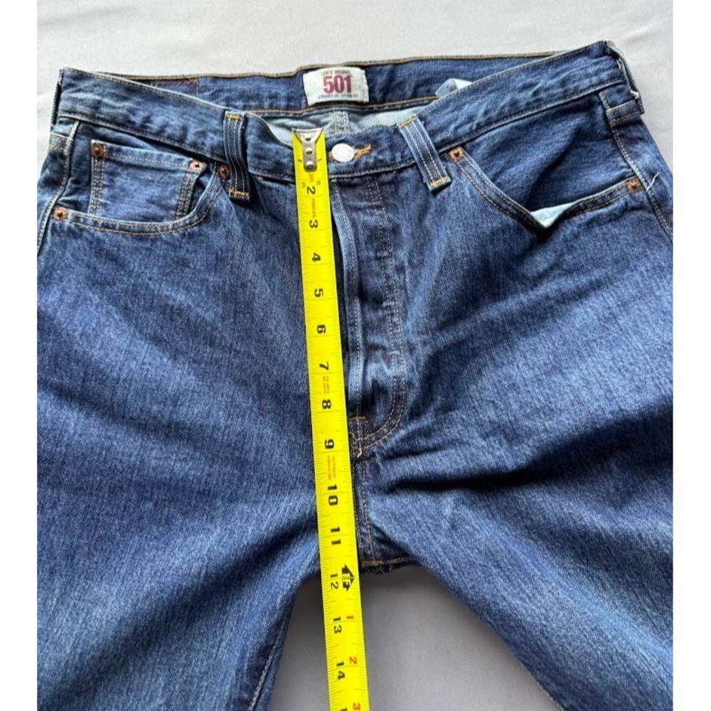 Levis 501 Jeans Men 36 X 30 Button Fly‎ Straight Blue Denim Made In Haiti - Picture 4 of 16